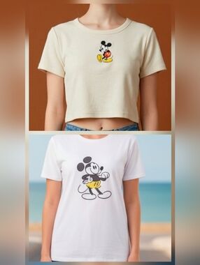 2 Disney Tees with Mickey: Womens XL